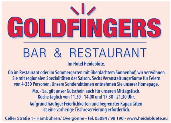 Goldfingers Restaurant im Hotel Heideblüte